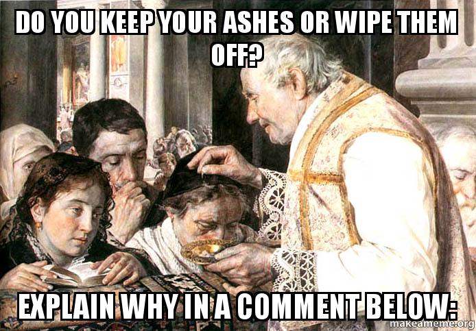 ashes on ash wed