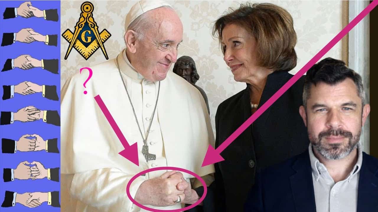 764 Freemason Handshake Pope Francis And Nancy Pelosi Display Odd 